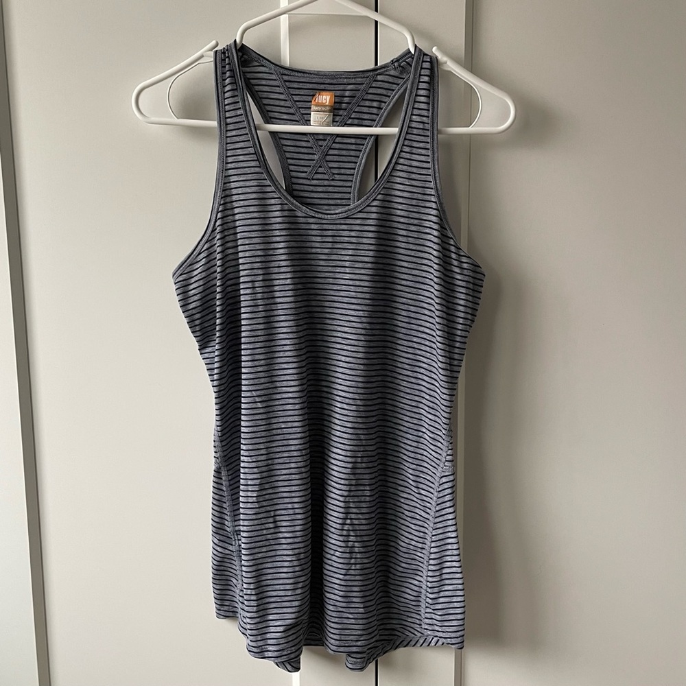 Lucy gray and navy striped tank